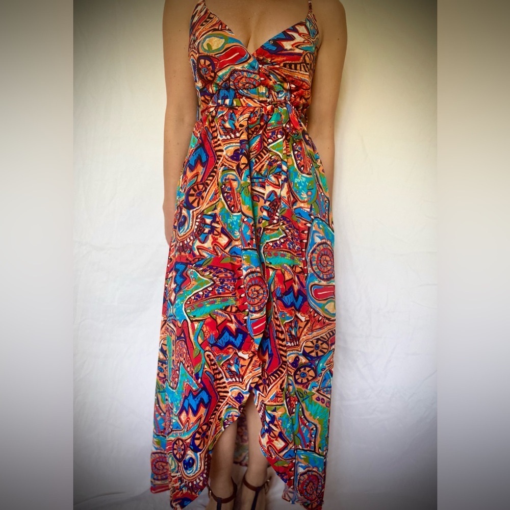 Cupshe Abstract Rhythm Vibrant Multicolor Maxi Dress - Picture 7 of 11